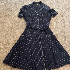 Ralph Lauren navy and white dress